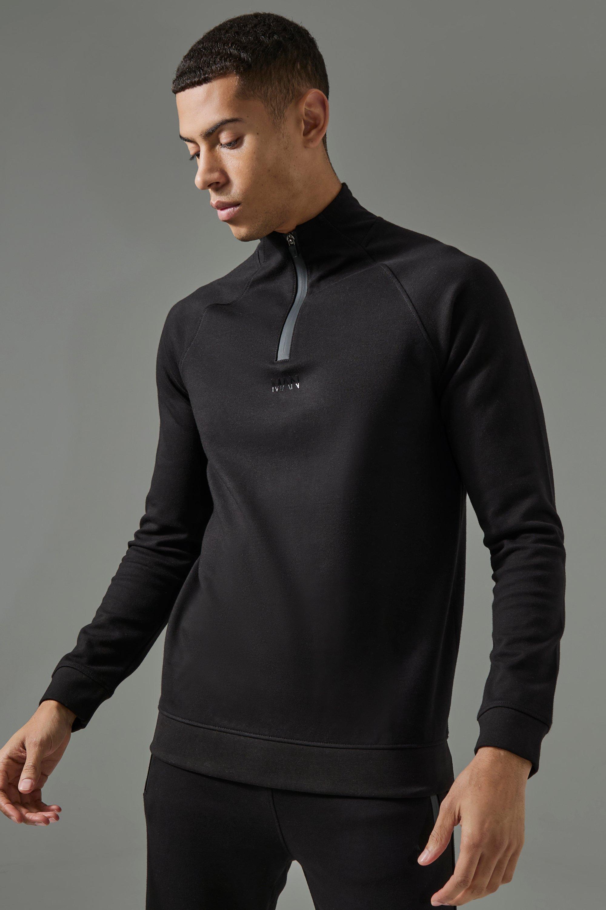 Man Active Pro Fleece Reg Fit 1/4 Zip | boohooMAN USA Product Image