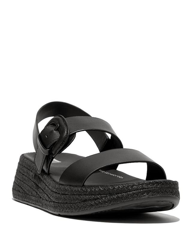 FitFlop F-Mode Espadrille Buckle Leather Flatform Sandals (Light ) Women's Sandals Product Image