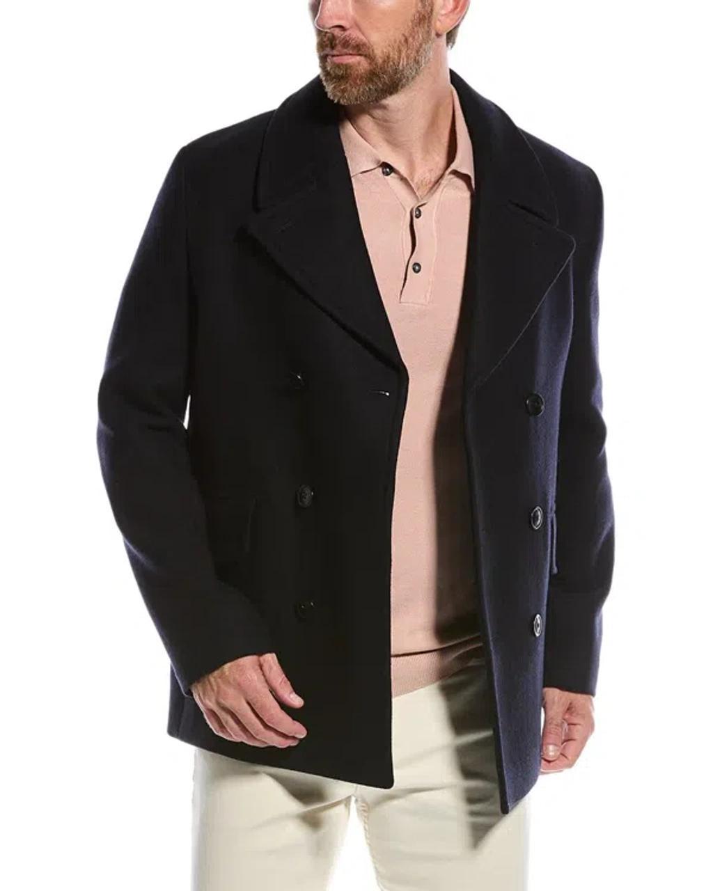 Flasby Wool-blend Peacoat In Blue Product Image