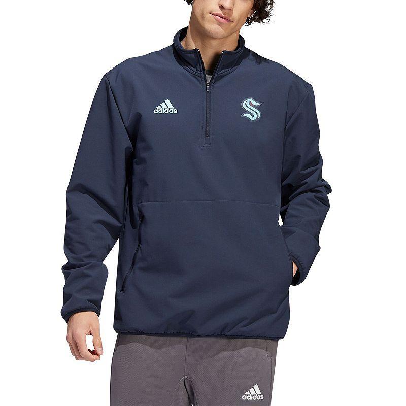 Mens adidas Deep Sea Blue Seattle Kraken Quarter-Zip Jacket Krk Blue Product Image