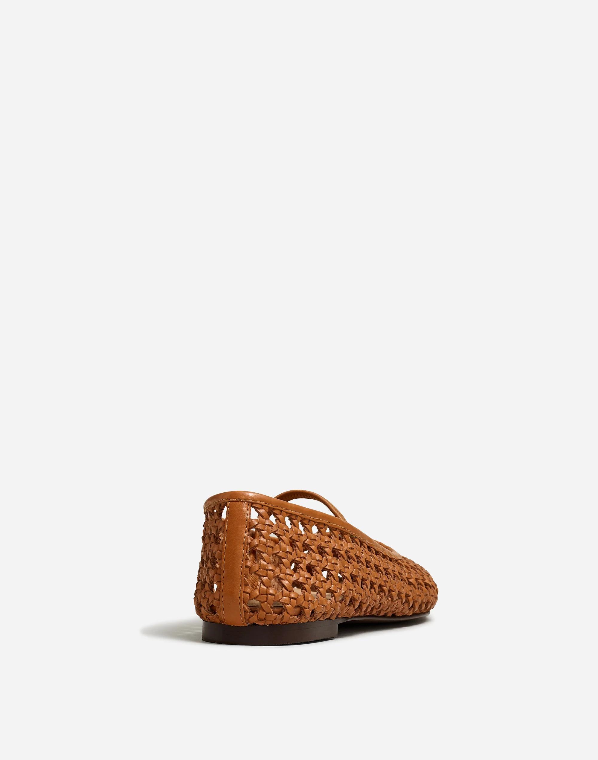 The Greta Ballet Flat in Open-Weave Leather Product Image