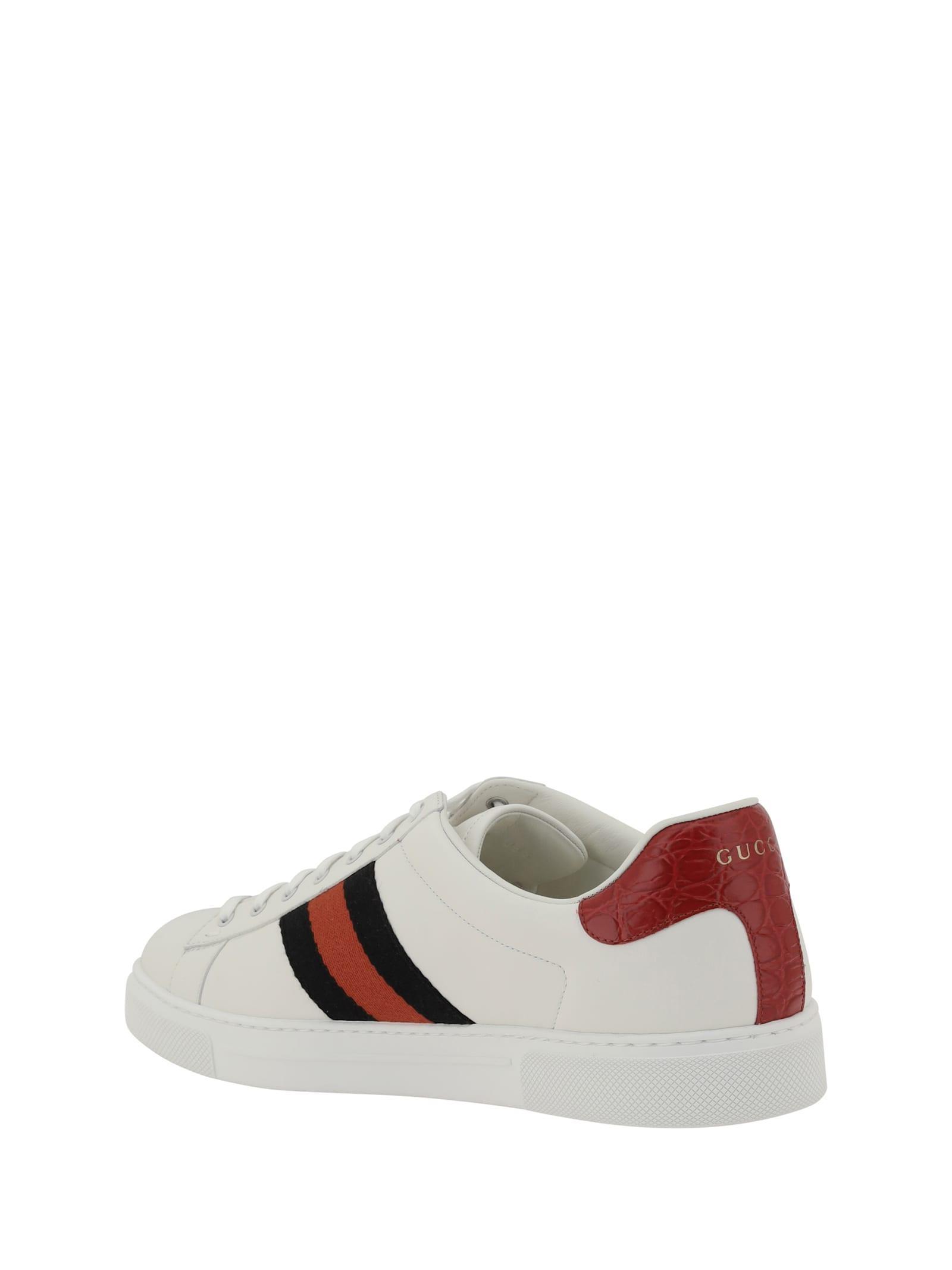 GUCCI White Leather Ace Sneakers Product Image