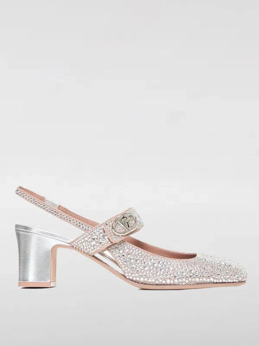 Vlogo Locker Embellished Slingback Pumps In Silber Product Image