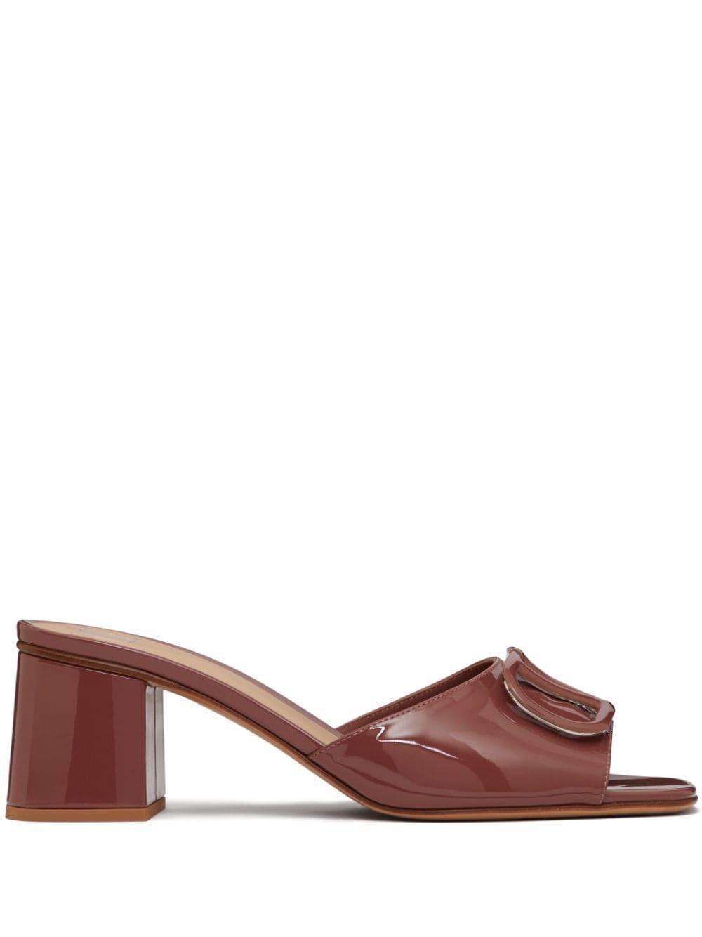 Vlogo Signature 60mm Patent Sandals In Brown Product Image