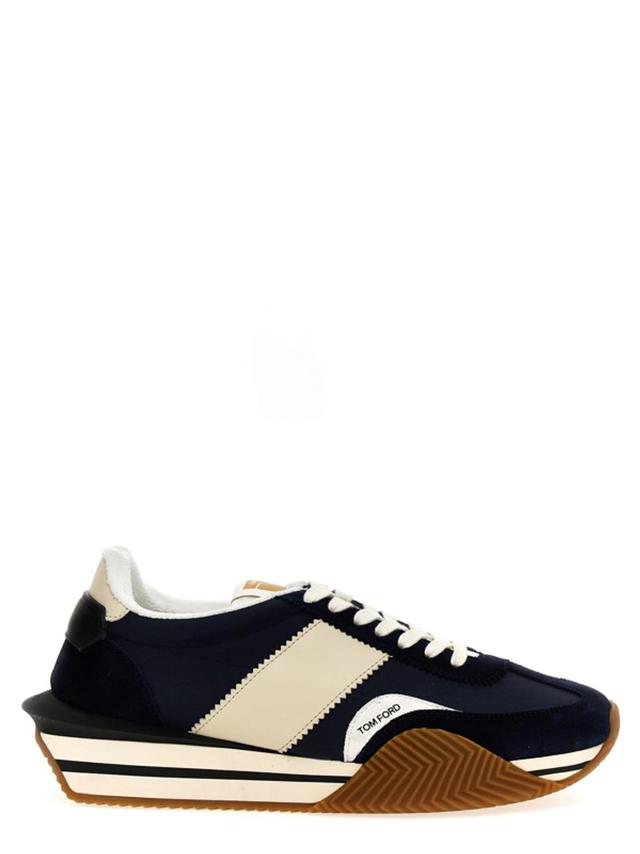 Brown James Sneakers In Blue Product Image