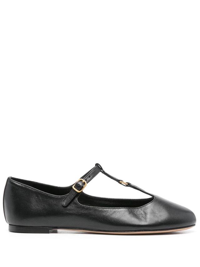 Marcie Leather Ballerina Shoes In Black Product Image