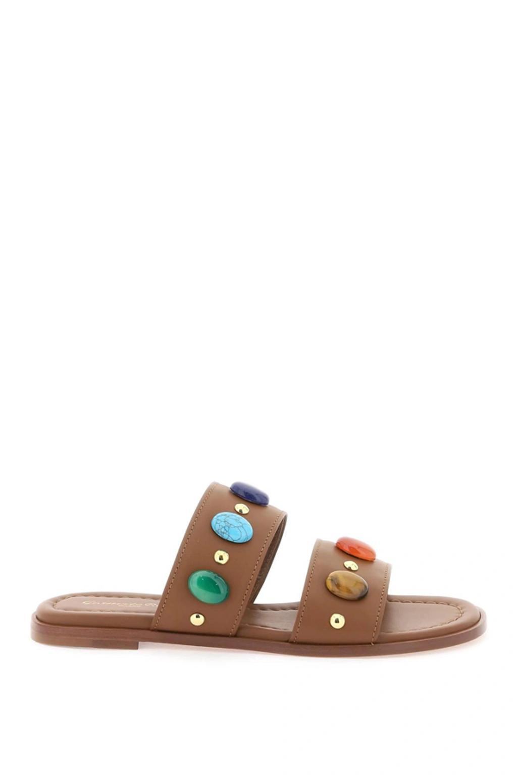 Women's Slides With Natural Stone Embell In Multicolor product image