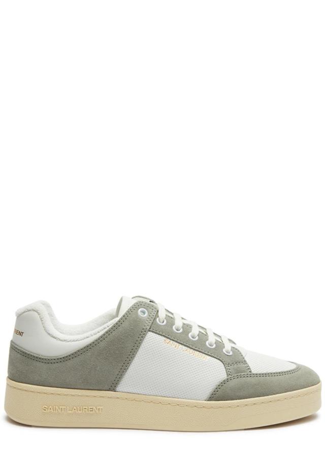 Panelled Lace-up Sneakers In Blanc Optique Paris Roof Product Image