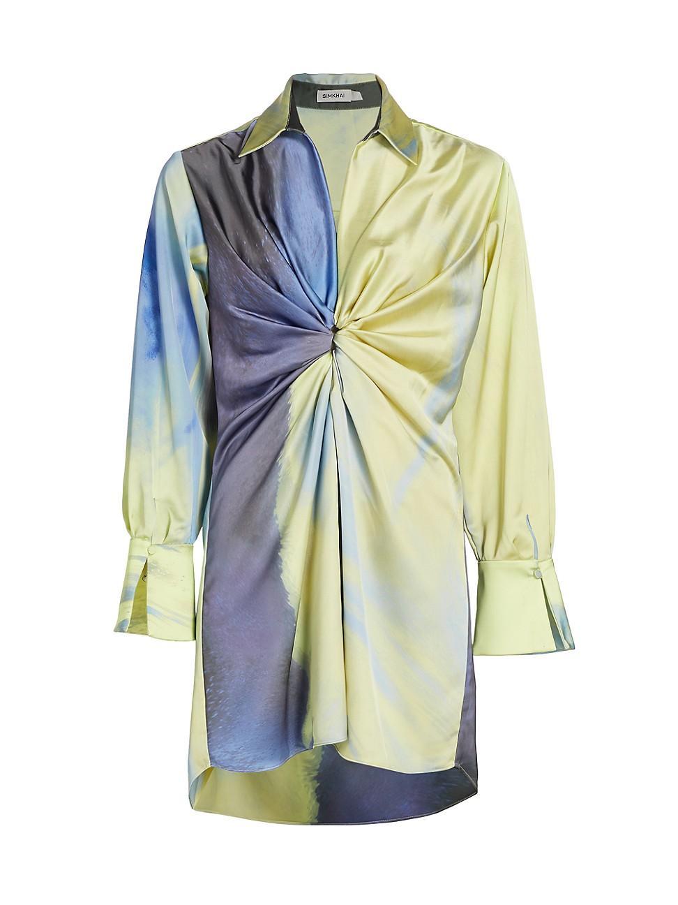 Womens Roma Draped Satin Minidress Product Image