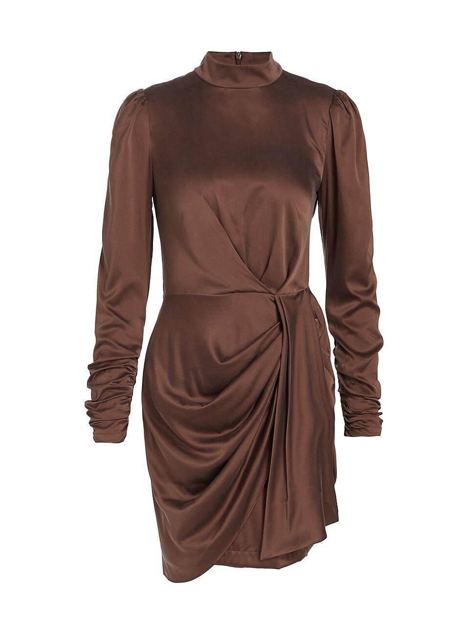 Womens Draped Silk Minidress Product Image