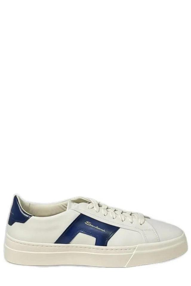 SANTONI Double Buckle Sneakers In White Product Image