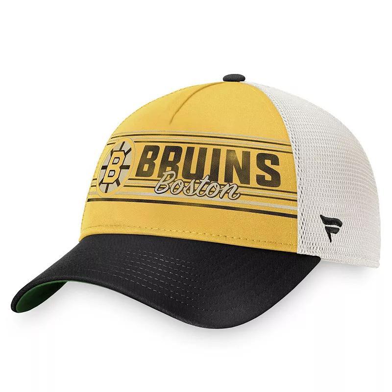 Mens Fanatics Branded /Black Boston Bruins True Classic Retro Trucker Snapback Hat Product Image