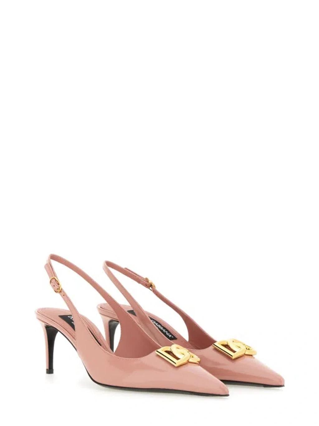 DOLCE & GABBANA Leather Slingback In Pink Product Image