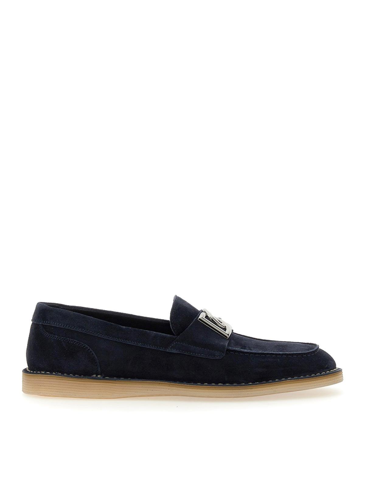 Suede Loafer In Blue Product Image