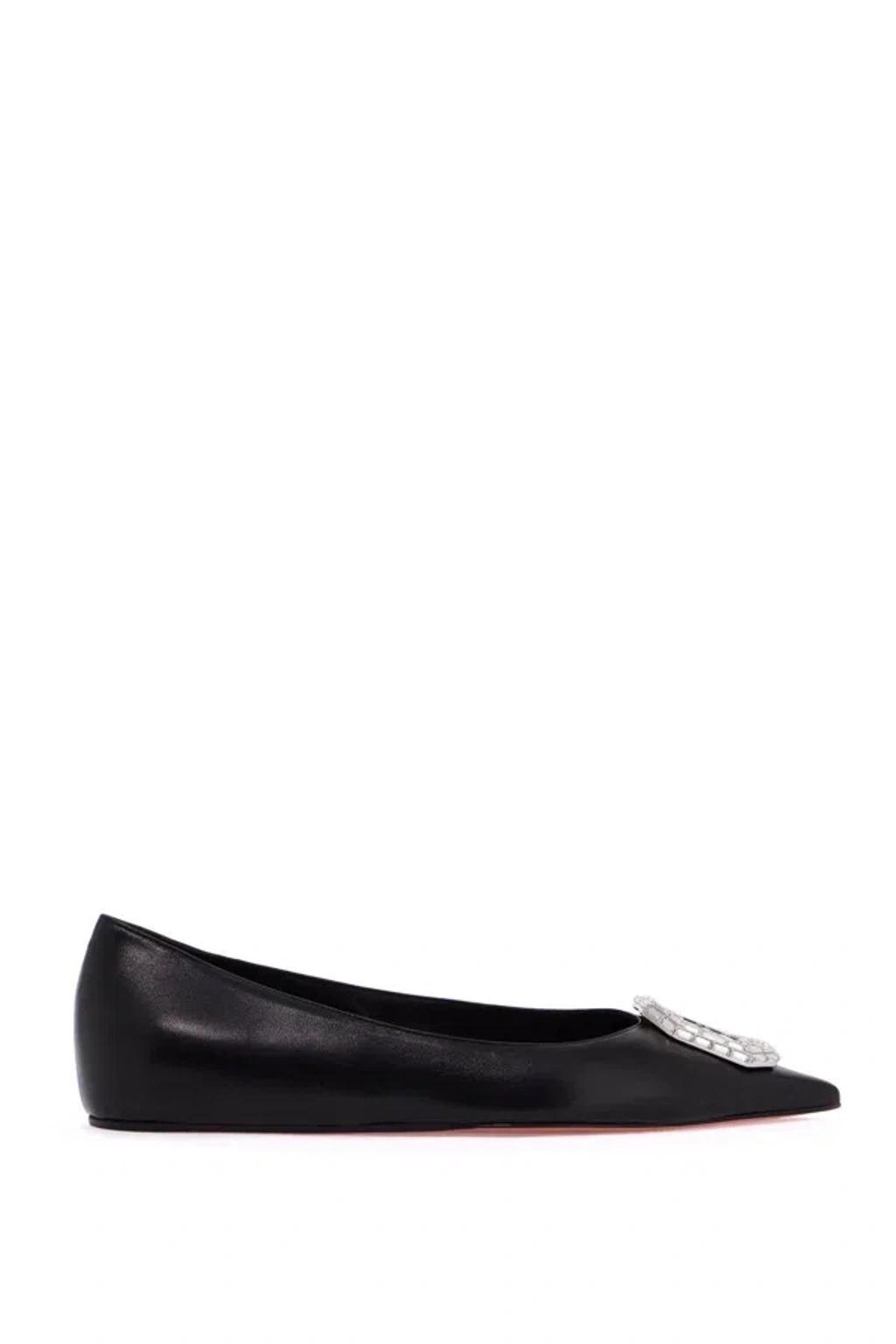 AMINA MUADDI Camelia Flat Ballet Shoes In Black Product Image