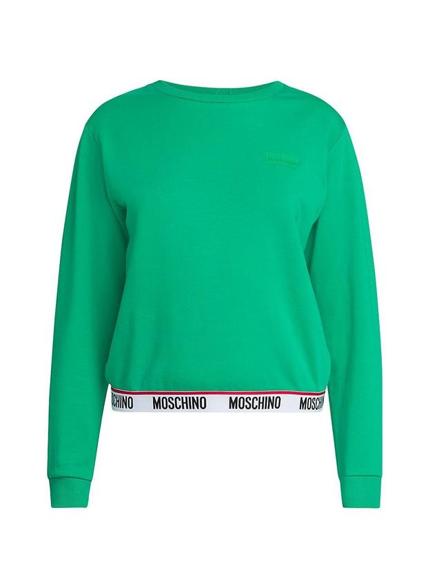 Womens Stretch-Cotton Crewneck Sweatshirt Product Image