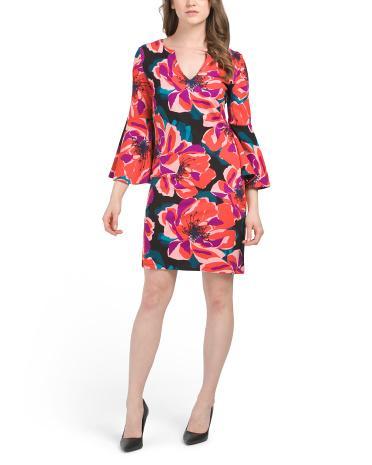 Pali Bell Sleeve Ponte Mini Dress for Women Product Image