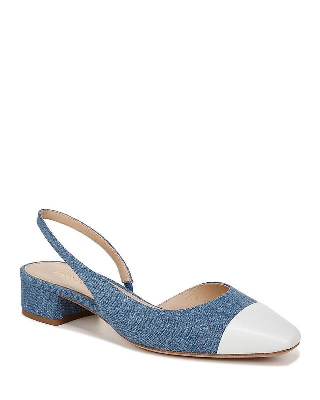 Cecile Bicolor Denim Slingback Ballerina Flats Product Image