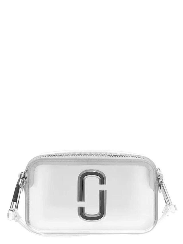 The Snapshot Saffiano Leather Cross Body Bag In White Product Image