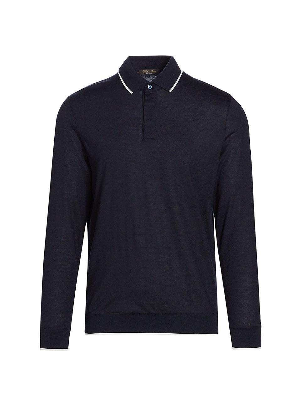 Mens Wool Jersey Long-Sleeve Polo Product Image