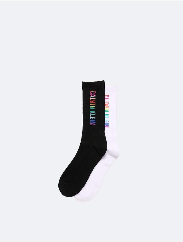 Calvin Klein Mens Pride Cushion 2-Pack Crew Socks - Black Product Image