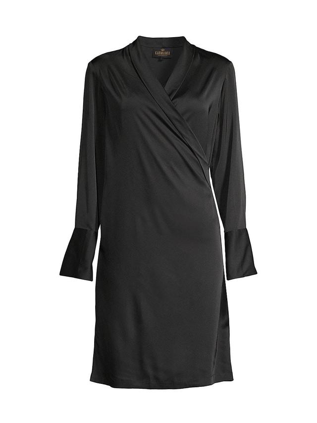 Womens Billie Surplice Satin Minidress Product Image