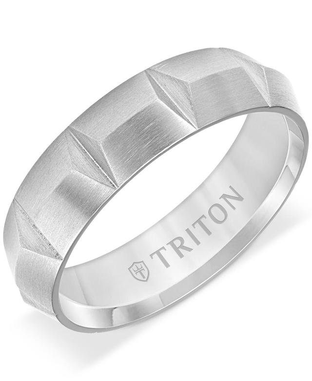 Triton Mens Carved Comfort Fit Wedding Band Titanium - Gray Product Image