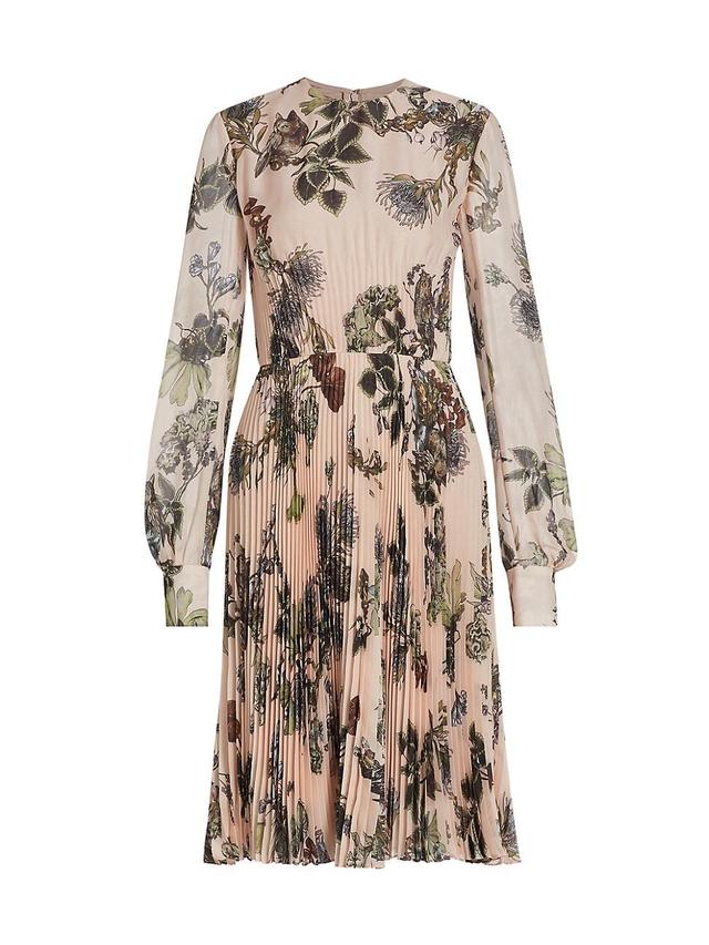 Womens Forest Floral Pleated Midi-Dress Product Image