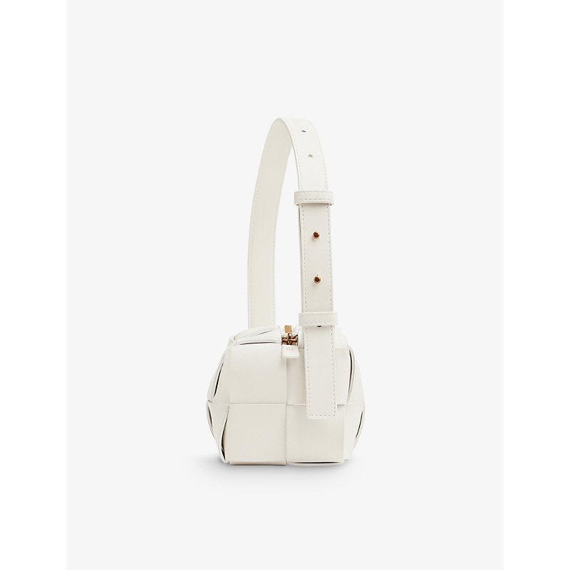 Womens White Cassette Intrecciato Leather Shoulder Bag Product Image