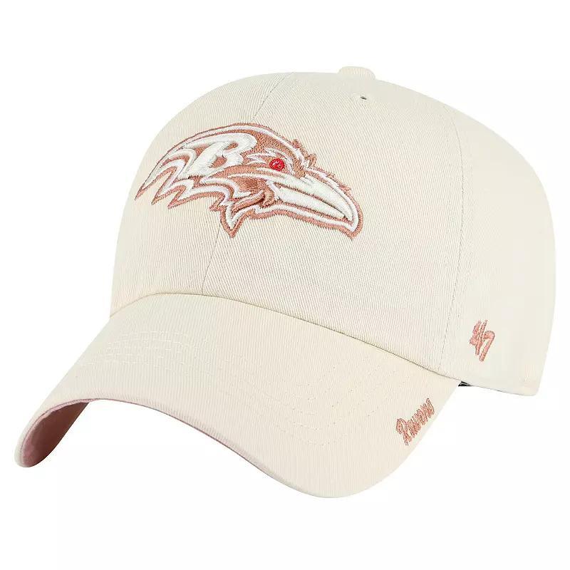 Womens 47 Natural Baltimore Ravens Ballpark Cheer Clean Up Adjustable Hat Product Image