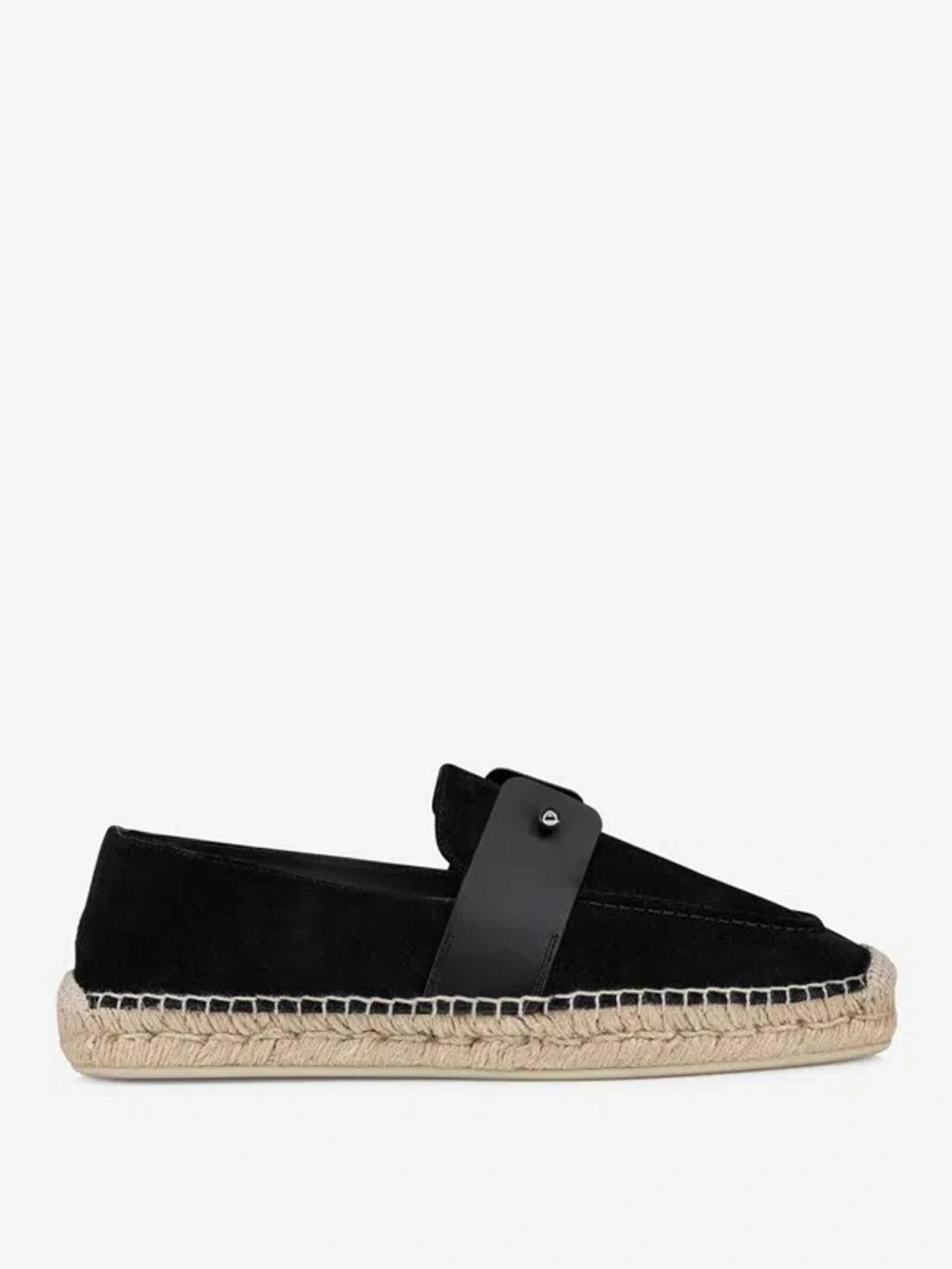 CHRISTIAN LOUBOUTIN Chambespadrille Suede Espadrilles In Black Product Image