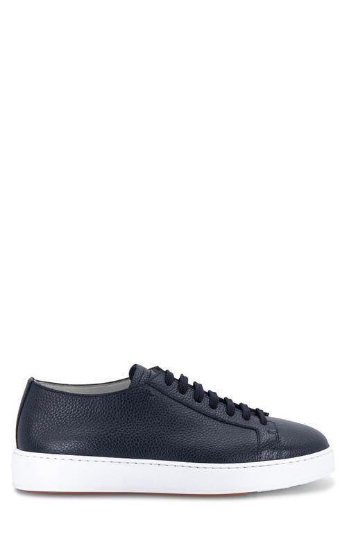 SANTONI Suede Low-top Sneakers In Blue Product Image