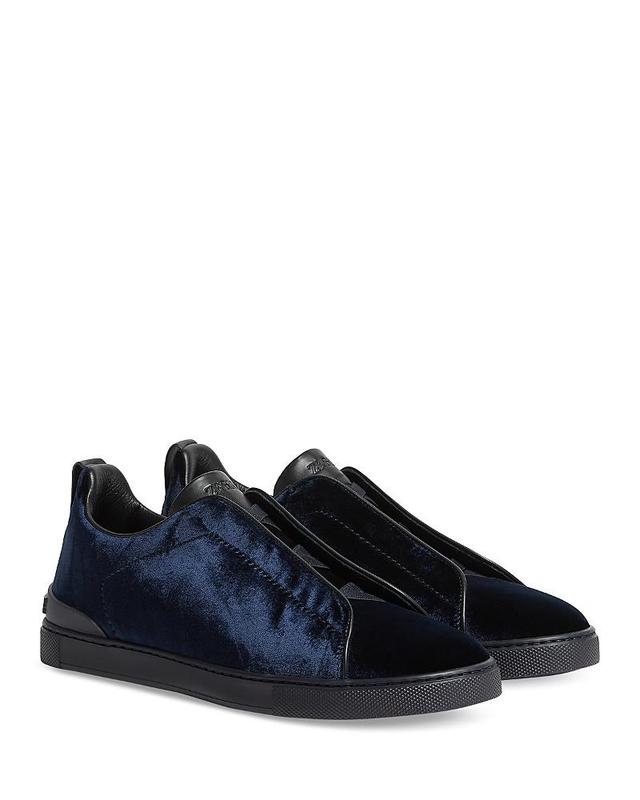 Men's Triple Stitch Slip-On Velvet Low Top Sneakers Product Image