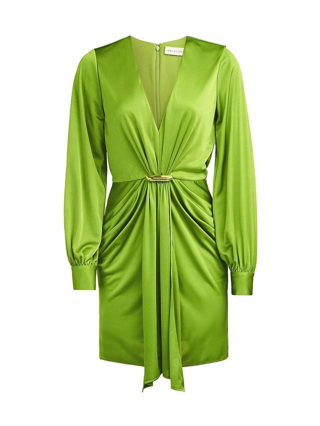 Womens Tully Brooch-Embellished Satin Minidress Product Image