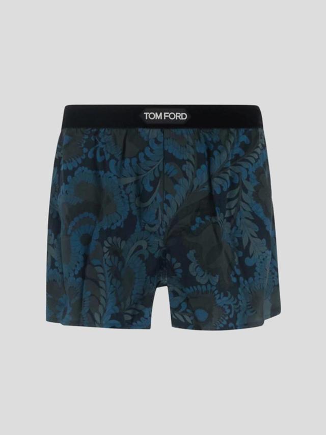 TOM FORD Underwear In <p> Underwear Boxers In Blue Silk With Graphic Print Product Image