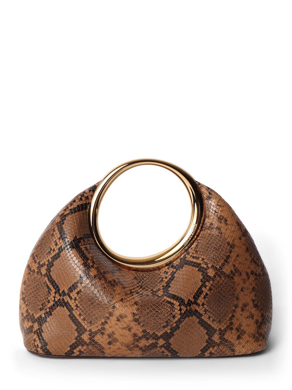 JACQUEMUS Le Petit Calino Leather Top Handle Bag In Brown Product Image