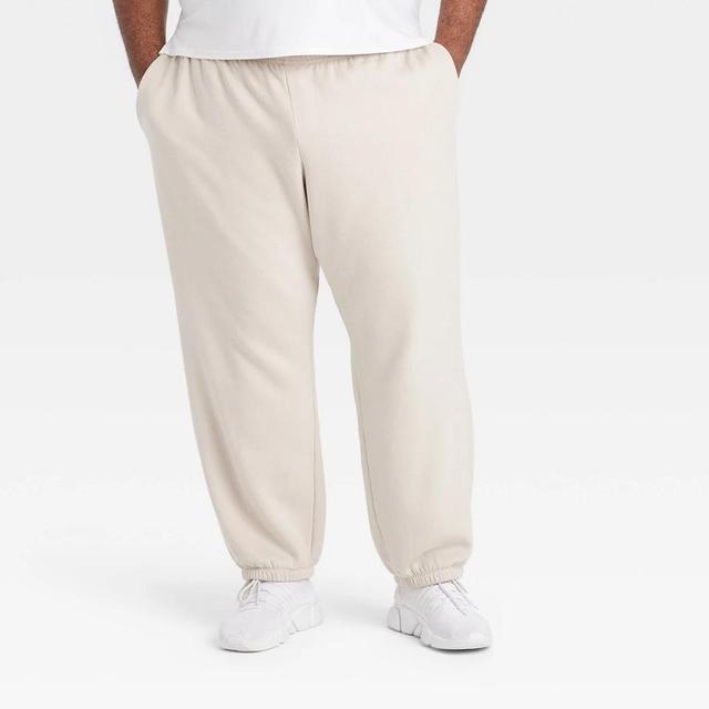 Mens Big Extra Lightweight Cotton Fleece Jogger Pants - All In Motion Light Taupe 2XL Product Image