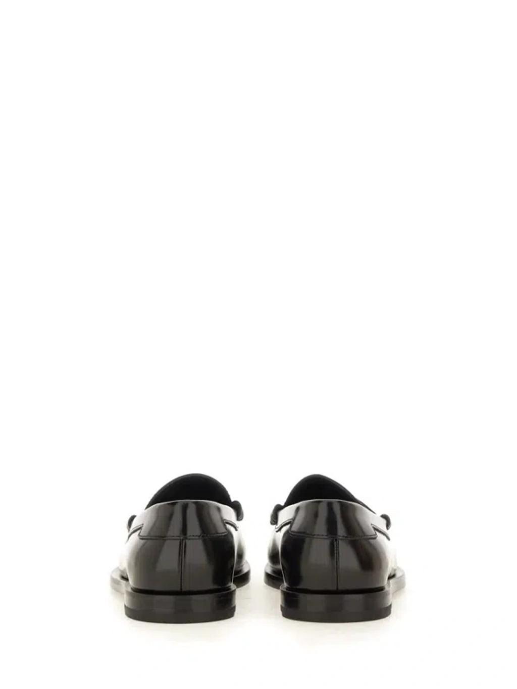 DOLCE & GABBANA Dg Polished Leather Loafers In Black Product Image