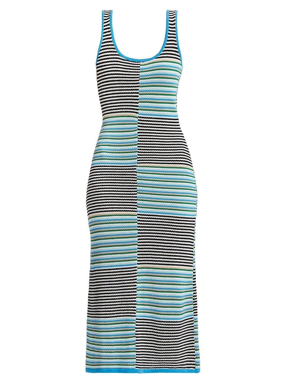 Womens Laurel Mixed-Stripe Midi-Dress Product Image