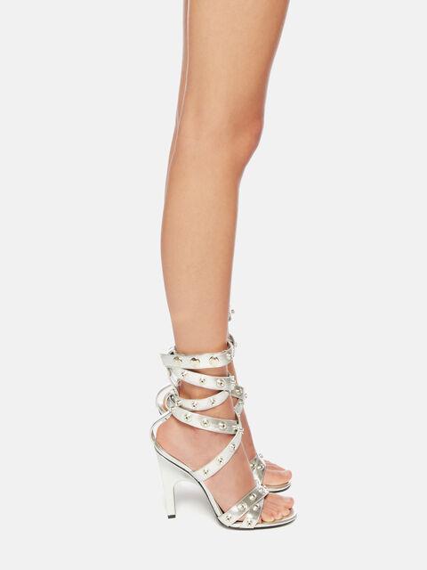 ''Cosmo'' silver double ankle strap sandal Product Image