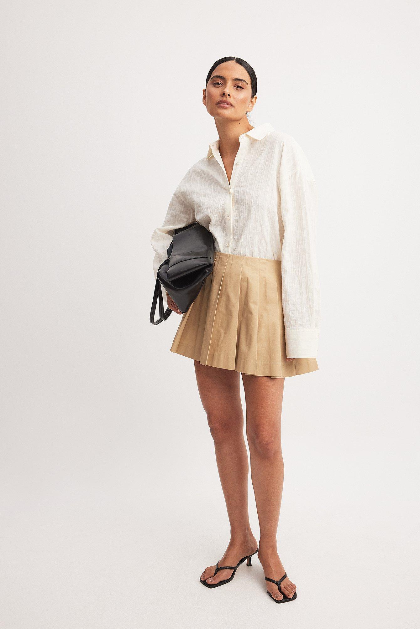 Cotton Pleated Mini Skirt product image