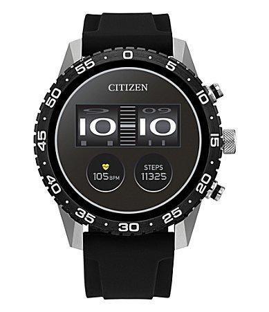 Citizen Unisex Cz Smart Wear Os Black Silicone Strap Smart Watch 45mm Product Image