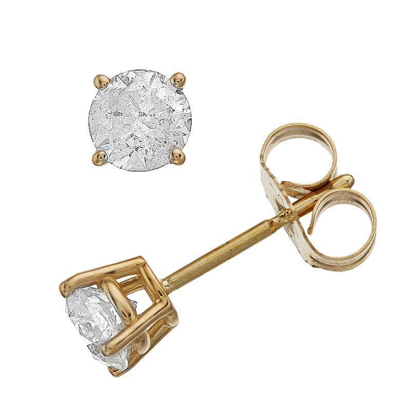 14k Gold 3/4 Carat T.W. Diamond Stud Earrings, Womens Product Image