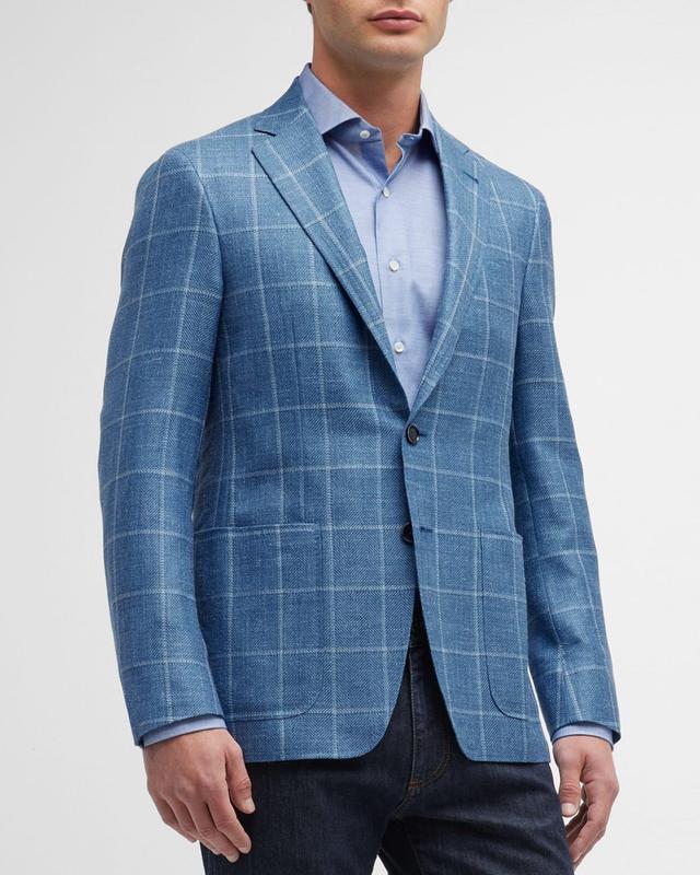 Mens Windowpane Wool-Blend Sport Coat Product Image