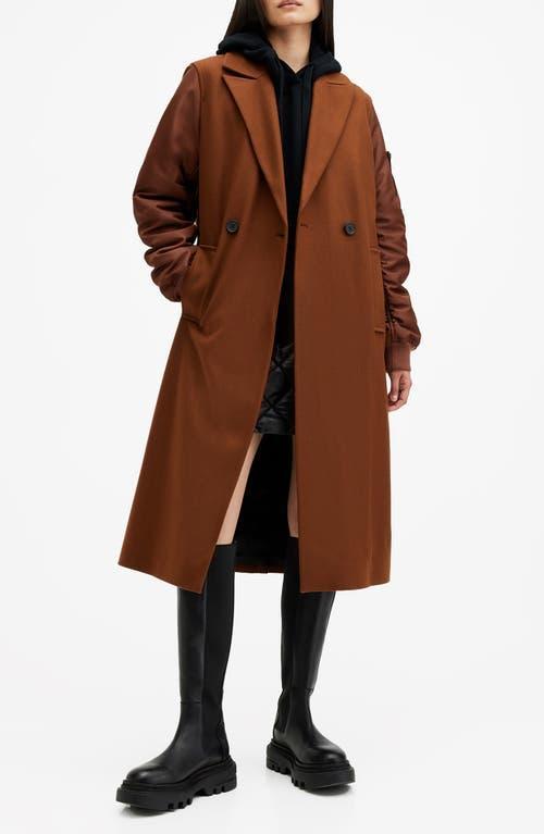 Paulah Wool Blend Double Breasted Coat In Sugar Brown Product Image