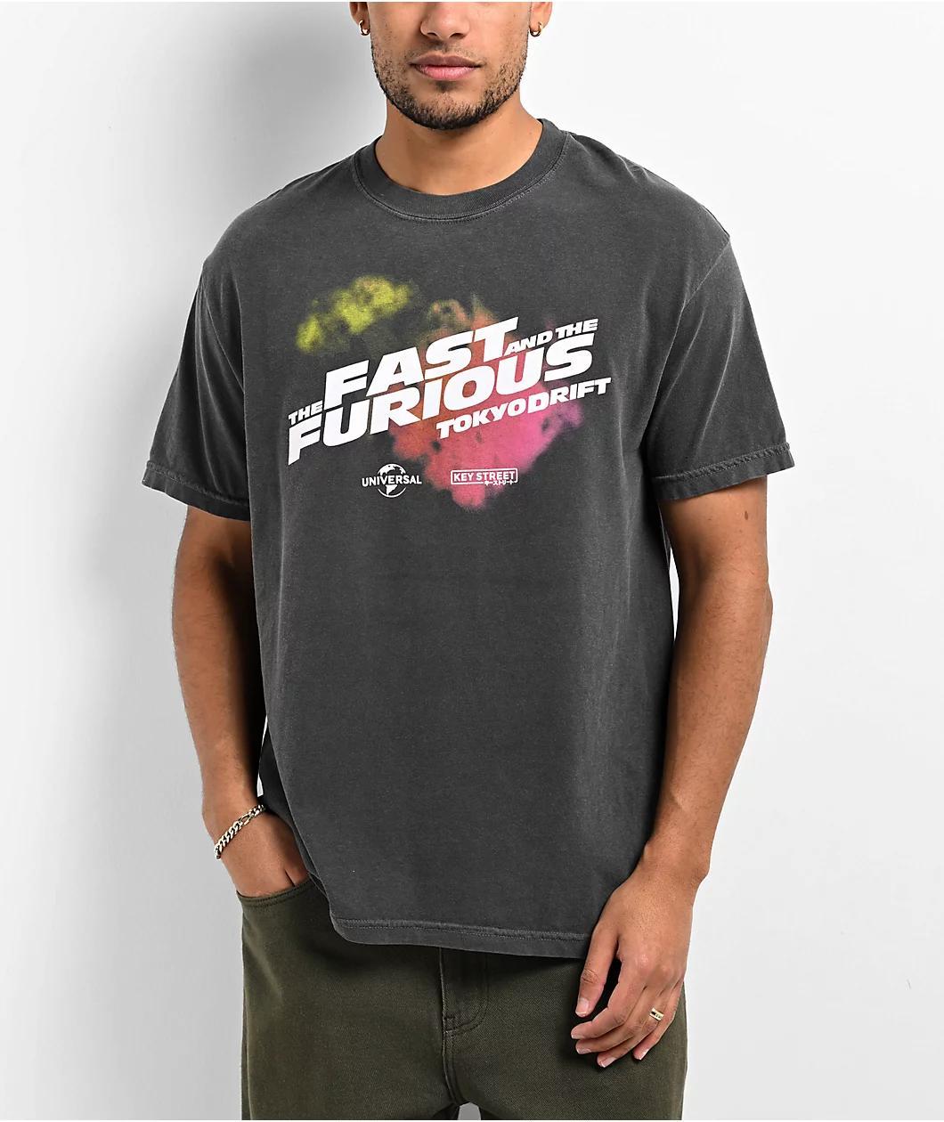 Key Street x Fast & Furious Tokyo Drift Black Wash T-Shirt Product Image