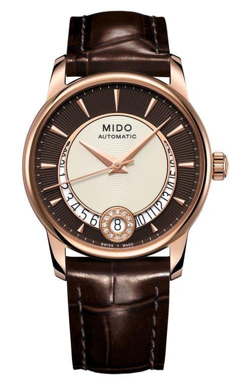 MIDO Baroncelli Diamond Automatic Leather Strap Watch, 33mm Product Image