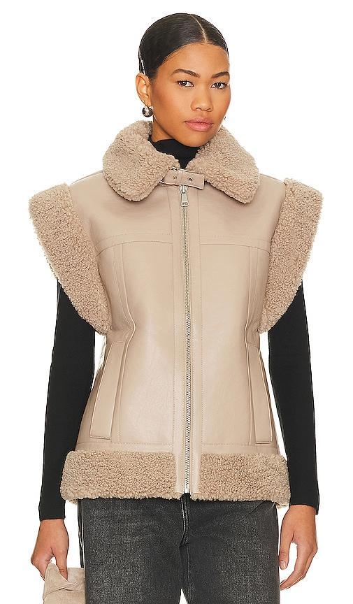 Womens Jay Faux Leather-&-Suede Moto Vest Product Image