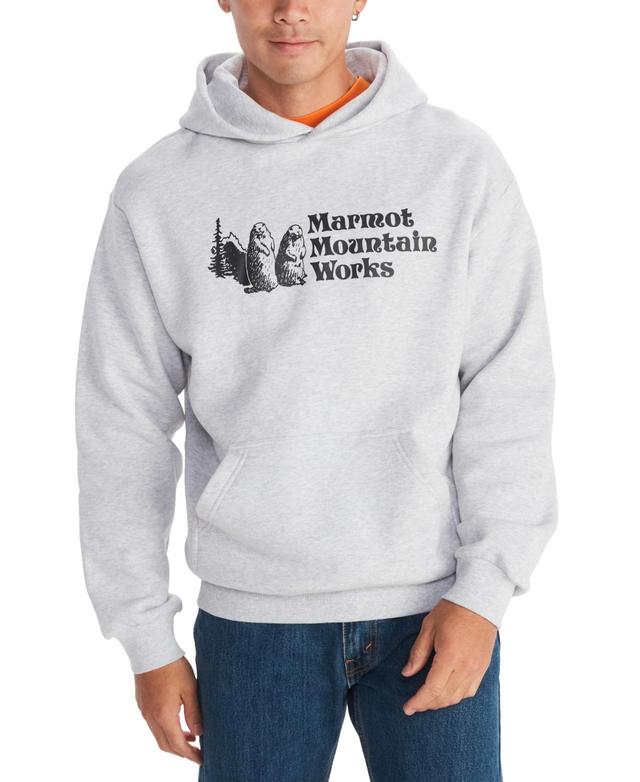 Marmot Mens Mmw Logo Fleece Pullover Hoodie Sweatshirt Product Image