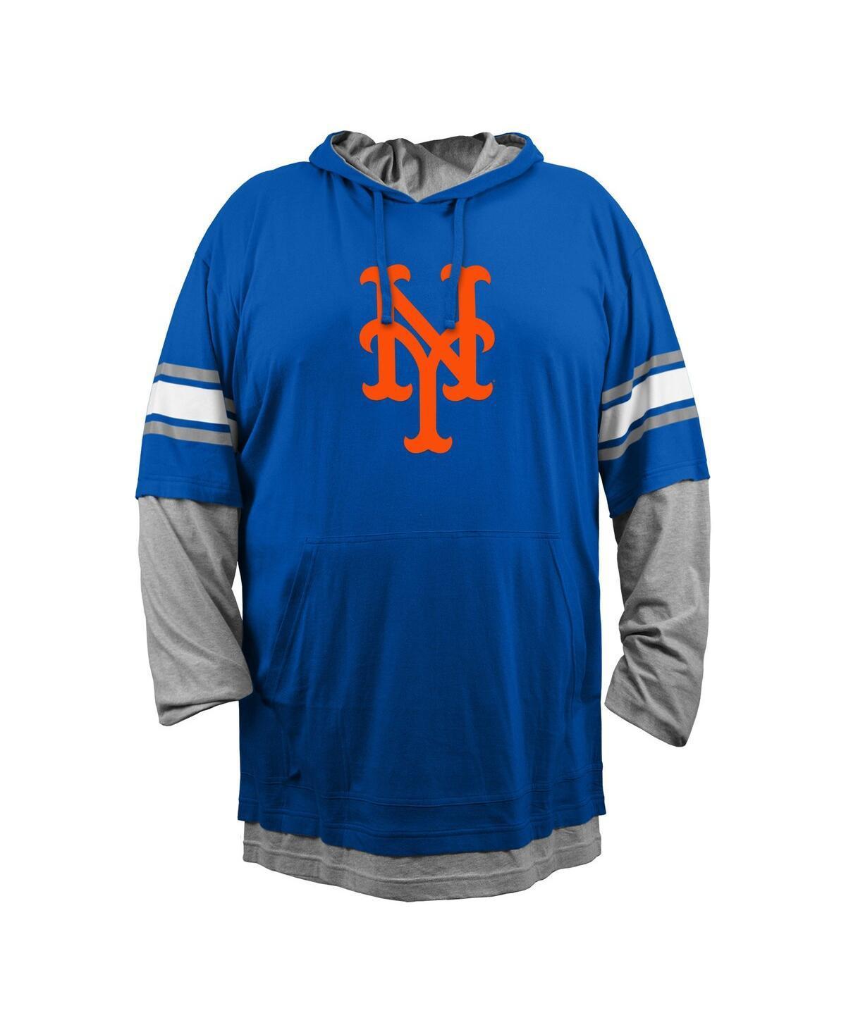 Mens New Era Royal New York Mets Big & Tall Twofer Pullover Hoodie Product Image